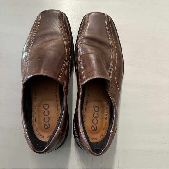 Ecco Helsinki Men’s Brown Leather Bike Toe Slip On Loafers Size 43, US 9-9.5 GUC - Picture 2 of 8